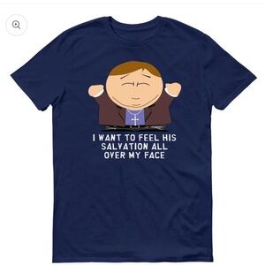 South Park Cartman Salvation All Over My Face Adult Short Sleeve T-Shirt- XL